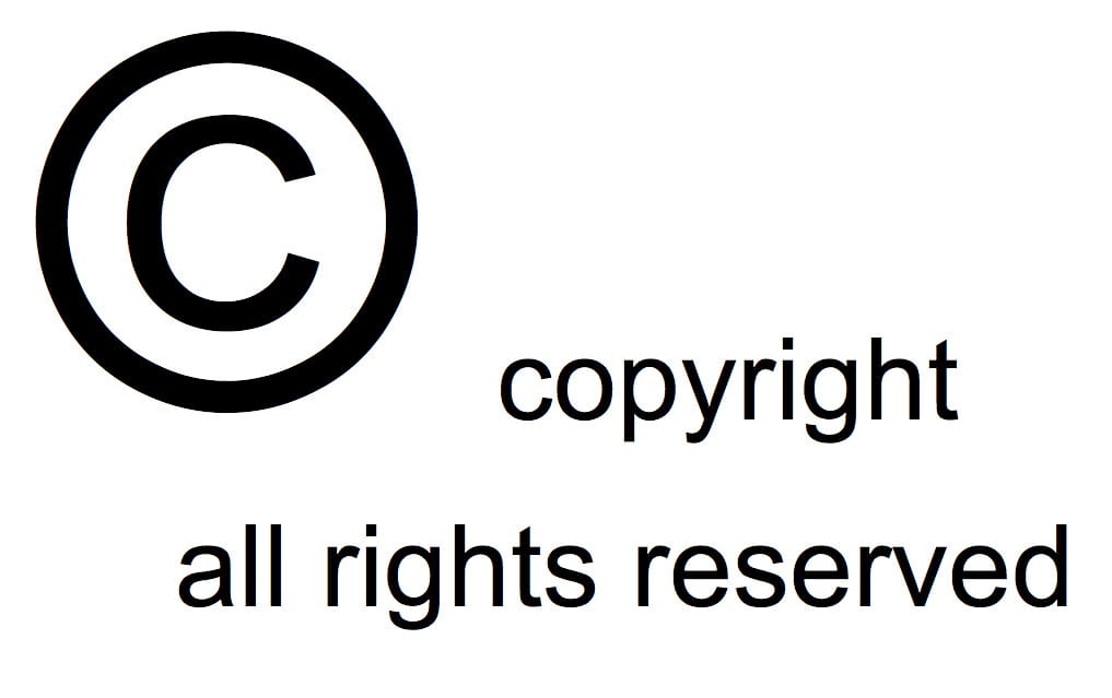 copyright symbol with wording copyright all rights reservice